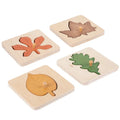 Montessori Children's Wooden 3D Leaf Shape Puzzle Blocks Games Educational Natural Learning Toys for Boys Girls