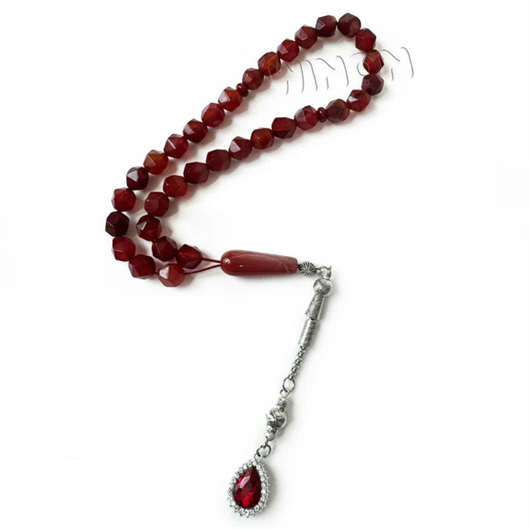 Tasbih Muslim Islamic Natural Stone Prayer Beads 33 Stone Beads / New Tasbeeh Orthodox Rosary