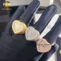 Fashion Popular Heart Style Iced Out GRA Certificate 925 Sterling Silver Hip Hop Moissanite Rings for Gift