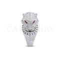 Cadermay 2022 Luxury D VVS  Moissanite Diamond Eternity Ring Band S925 Moissanite Gemstone with Ruby Eyes Tiger Ring for Gifts