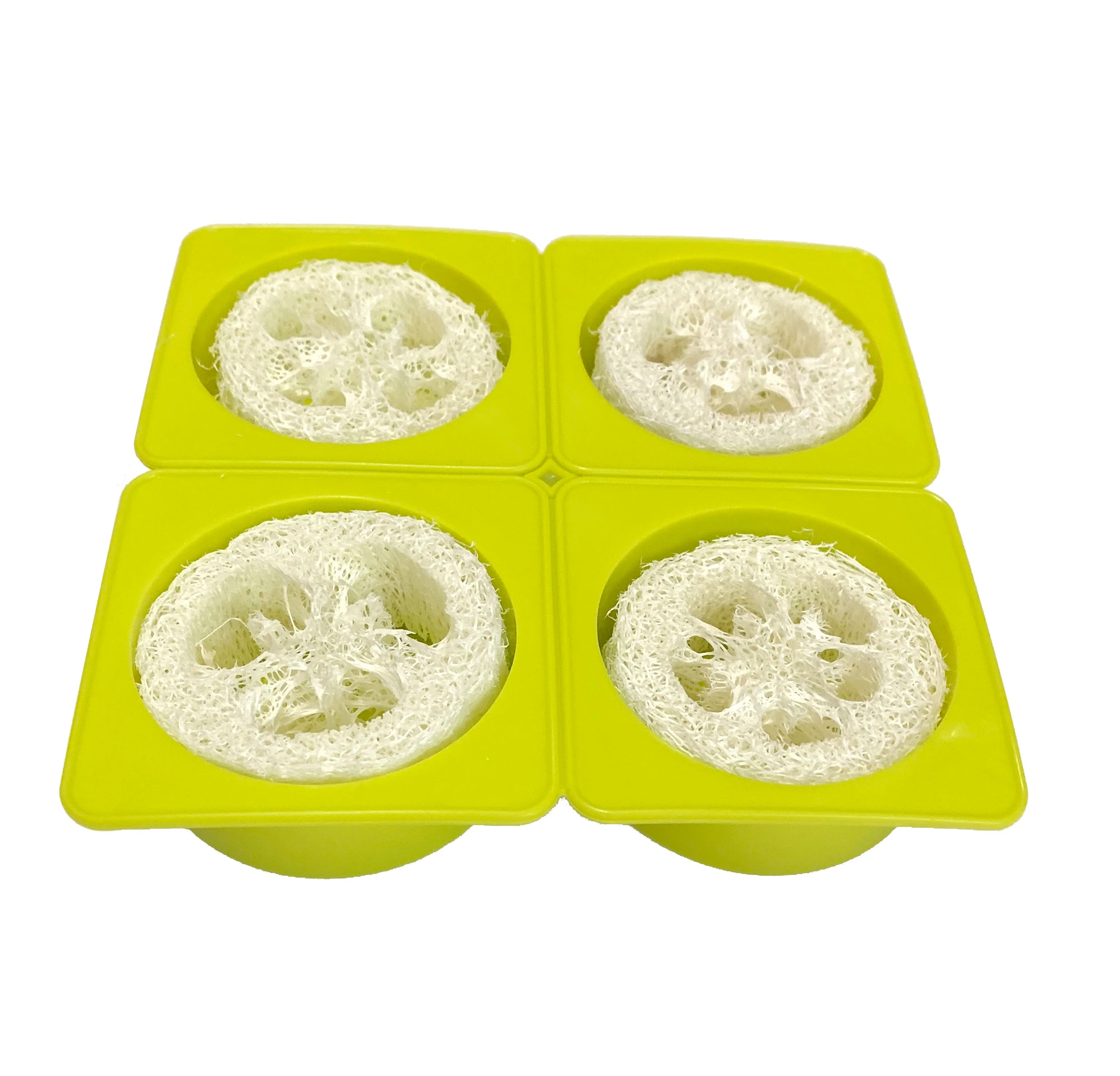 7cm 4 in 1 Round Silicone Soap Mold Loofah Luffa Soap Mold with Loofah Slices