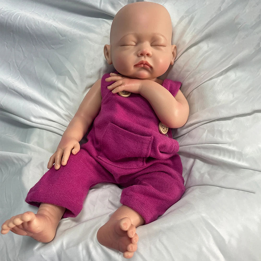 45cm Full Body Silicon Doll for Kids Waterproof 18" Handmade Solid Flexible Rebirth Baby Weighted Newborn Girl Doll