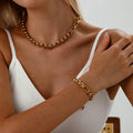 Tendencias Hot - Sale 18K Gold Plated Stainless Steel INS - Style Simple & Exaggerated Necklace - Fashion Summer Jewelry