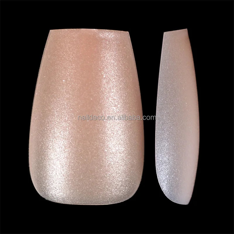 Press on Nails Short Coffin / SQUARE  False Nails Pearly Pink Matte  Faux Nails Art for Women and Girls 6 COLORS