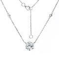 Minimalist Tiny CZ Zircon Pendant Necklace Women Jewelry 925 Sterling Silver Necklace
