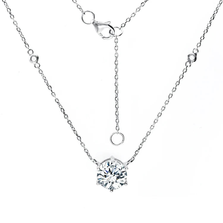 Minimalist Tiny CZ Zircon Pendant Necklace Women Jewelry 925 Sterling Silver Necklace