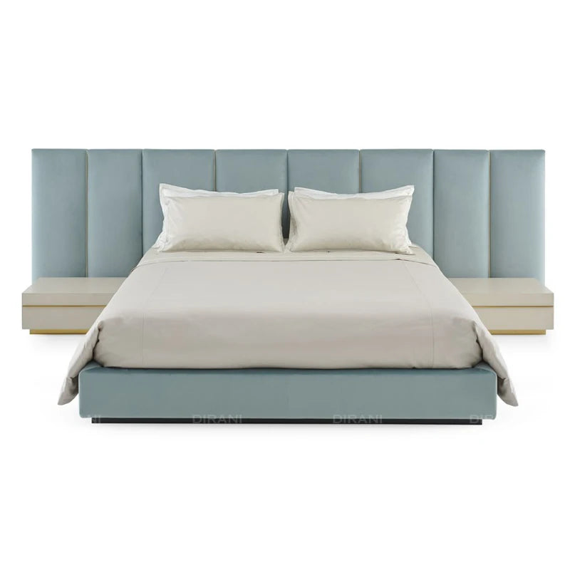 Hotel Luxury Modern Queen Bed Frame Double Soft Tufted Velvet Kind Bed Frame Platform king Size Bed Frame