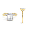 Starsgem Luxury Custom Fine Jewelry 14k Yellow Gold White DE Color Emerald Cut 1ct Moissanite Ring Men Design Gold Ring Jewelry