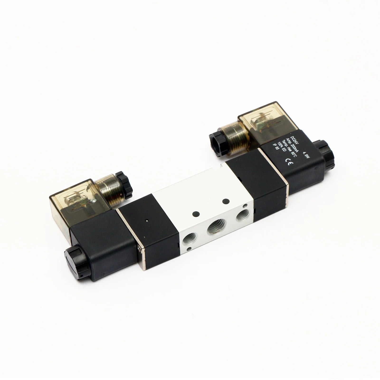 Cheap Cost 4V220-06 Pressure 0.8Mpa 3W 4.8W Power Dual Coils 1/8 1/4 Inch Electrovalve 5/2 Control Solenoid Valve 24v