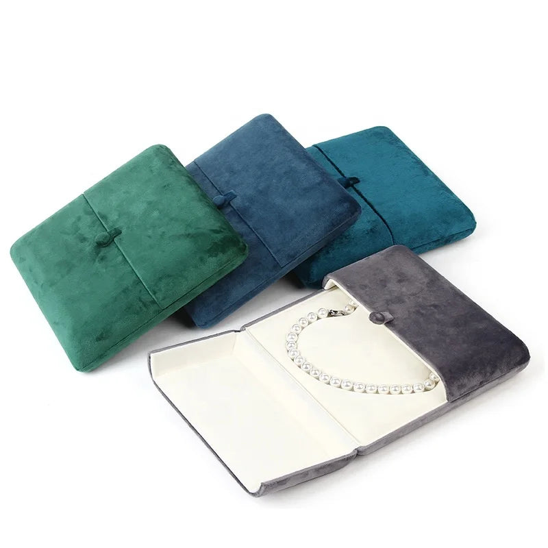 Factory Direct Sale Jewelry Packaging Box High-end Velvet Pearl Necklace Box Large Size Packaging Box