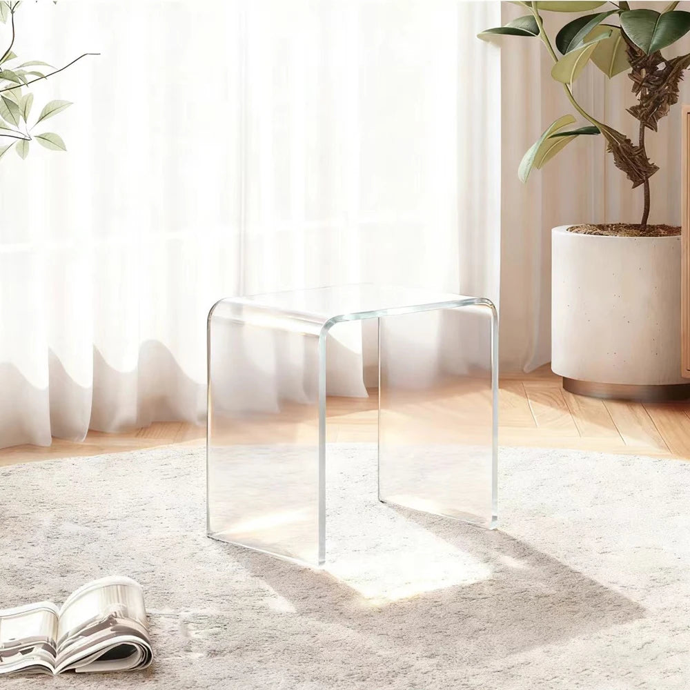 Color Acrylic Coffee Table Living Room Glass Transparent Silver Root Glass Modern Clear Pink Blue Home Furniture Customer Size
