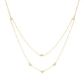 INS Fashion Round Zircon Jewelry 925 Sterling Silver Two Layer Long Tassel Chain Gold Plated Clavicle Necklace Jewelry for Women