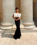 A9632 Fast Shipping  Black White Women Two Pieces Suits Crop Tops Ladies Long Skirt Two Pieces Suit