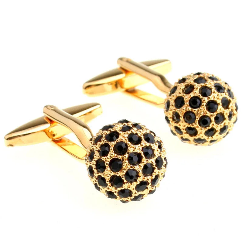 Wholesale Black Crystal Diamond Elegant Cufflinks Custom Mens Suit Shirt Fashion Accessory Wedding Tuxedo Trendy Jewelry Gift