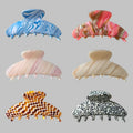 Fashion New Women Korean Beautiful Classic Jumbo Acetate Big Stripe Hair Claw Clips for Thick Hair