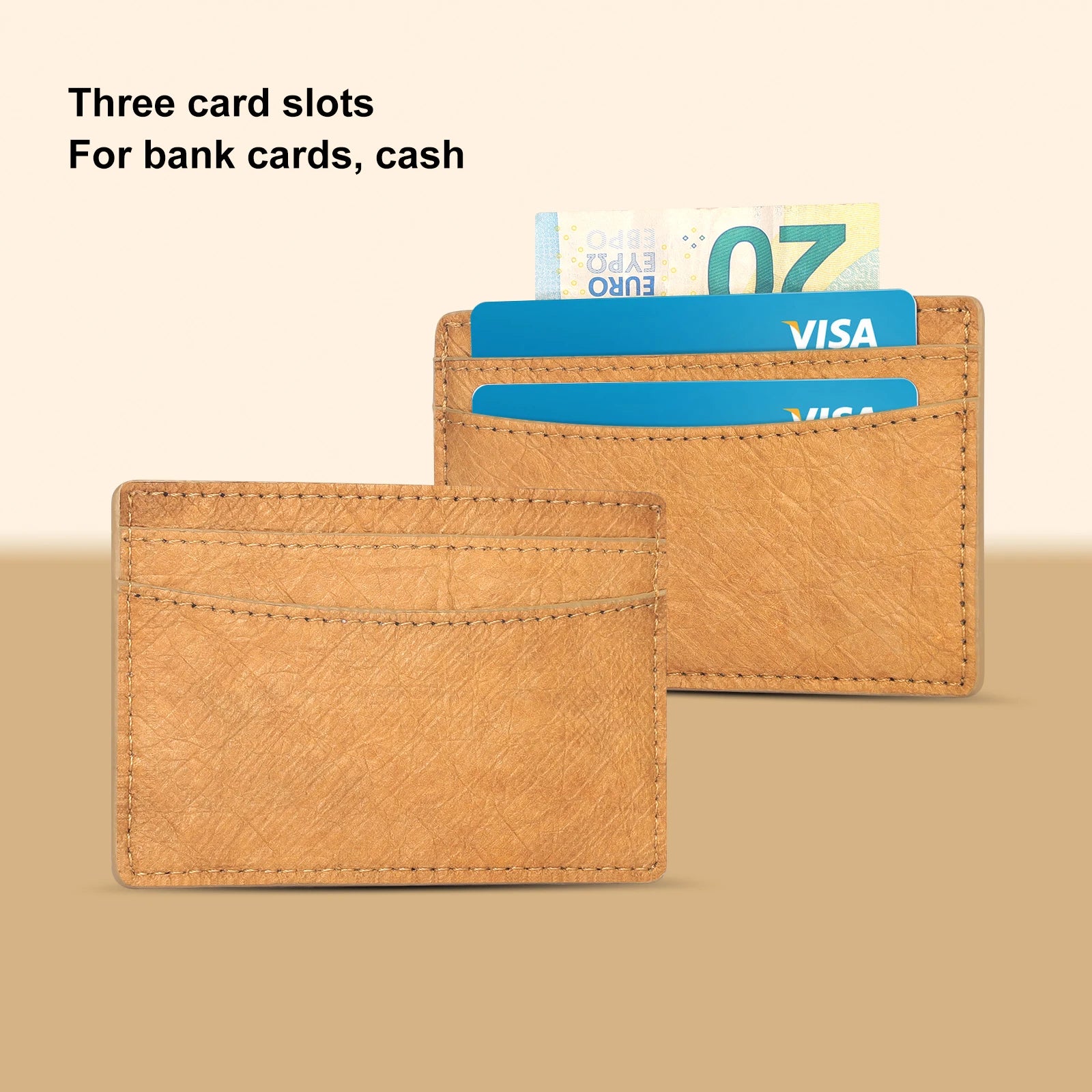 Recycled Tyvek Brown Paper Credit Card Wallet Tyvek  Paper Material  ID Credit Business Mens Women Card Holder Wallet