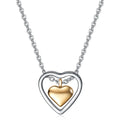 New Jewelry Trendy Necklace Jewelry 316L Stainless Steel Necklace 14K Gold Double Heart Pendant Choker Necklace for Girls Women