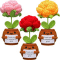 Wholesale Crochet Rose Flower  Doll with Card Thank You for Helping Me Grow Teacher  Gifts for Birthday Home Office Decor Yarn