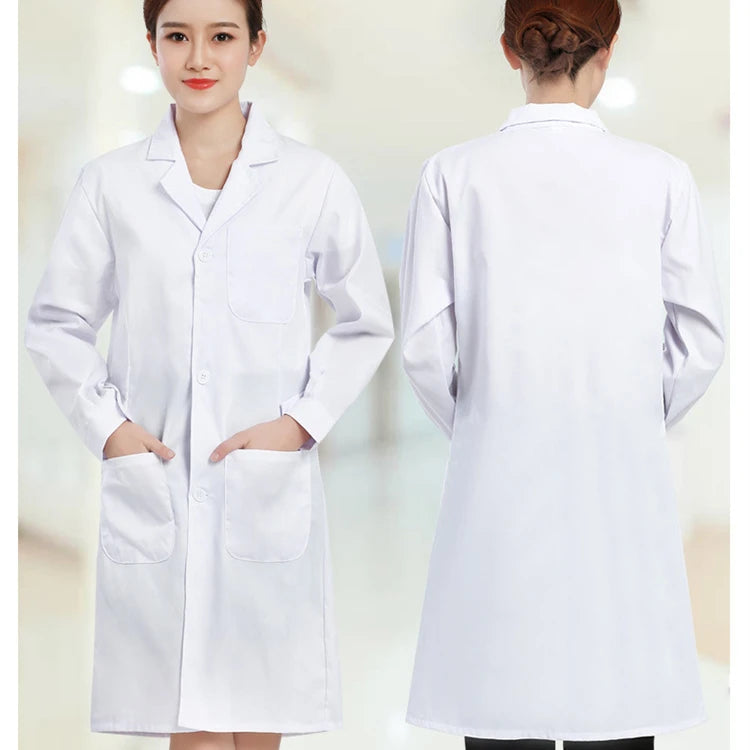 Cotton Medical Clothing Hospital Uniform for Doctors Nurse Men Women Hospital Clothing Long Sleeve Short Sleeve Lab Coat