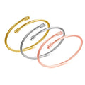 Stainless Steel Spiral Adjustment Bracelet Diy Open Cuff Bangle Beads Pendant Accessories Diy Bracelets Women