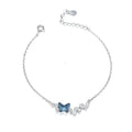 2023 New Hot Sale Jewelry Bracelet Blue Butterfly 925 Sterling Silver Crystal Zircon Engagement Wedding Gift Bracelet for Women