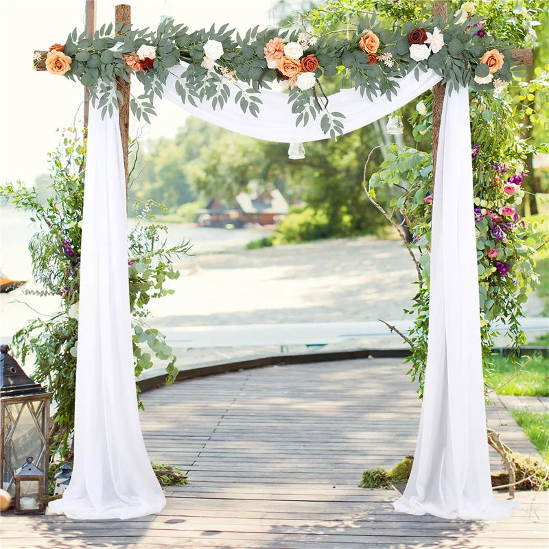 XinLan Party Backdrop Background Chiffon Fabric Curtains White Wedding Accessories Decoration