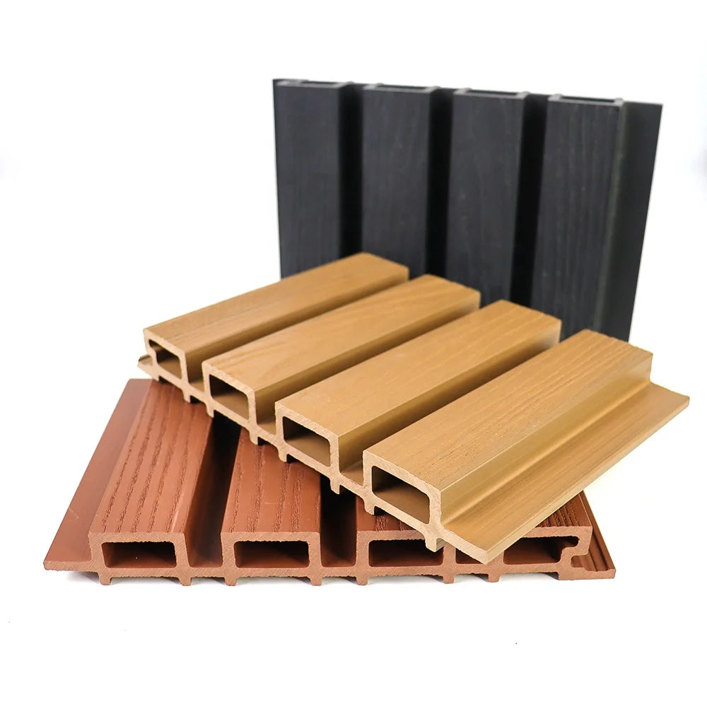 High Quality WPC Timber Cladding Wall Panel Decorative Wood Plastic Composite Wall Cladding Fluted Outdoor Wooden Wall Panel