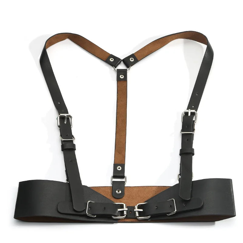 Street Women Adjustable Punk PU Fashion Belt Leather Elastic Harness Body Female Belts