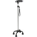 Outdoor Aluminum Adjustable Four-legged Non-slip Portable Retractable Walking Cane Stick With Led Light Armrest for Mobility Aid