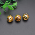 Wholesale Gold Plated CZ Pave Round Spacer Beads for Jewelry Making