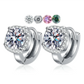 925 Sterling Silver VVS 1ct Iced Out Moissanite Diamond Stud Earrings Fine Jewelry with GRA Certificate