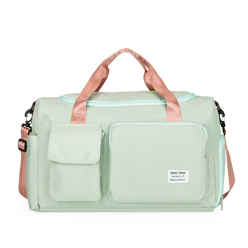 Custom Logo Women Men Workout Tote Sports Gym Bag Travel Duffel Bag With Shoes Compartment