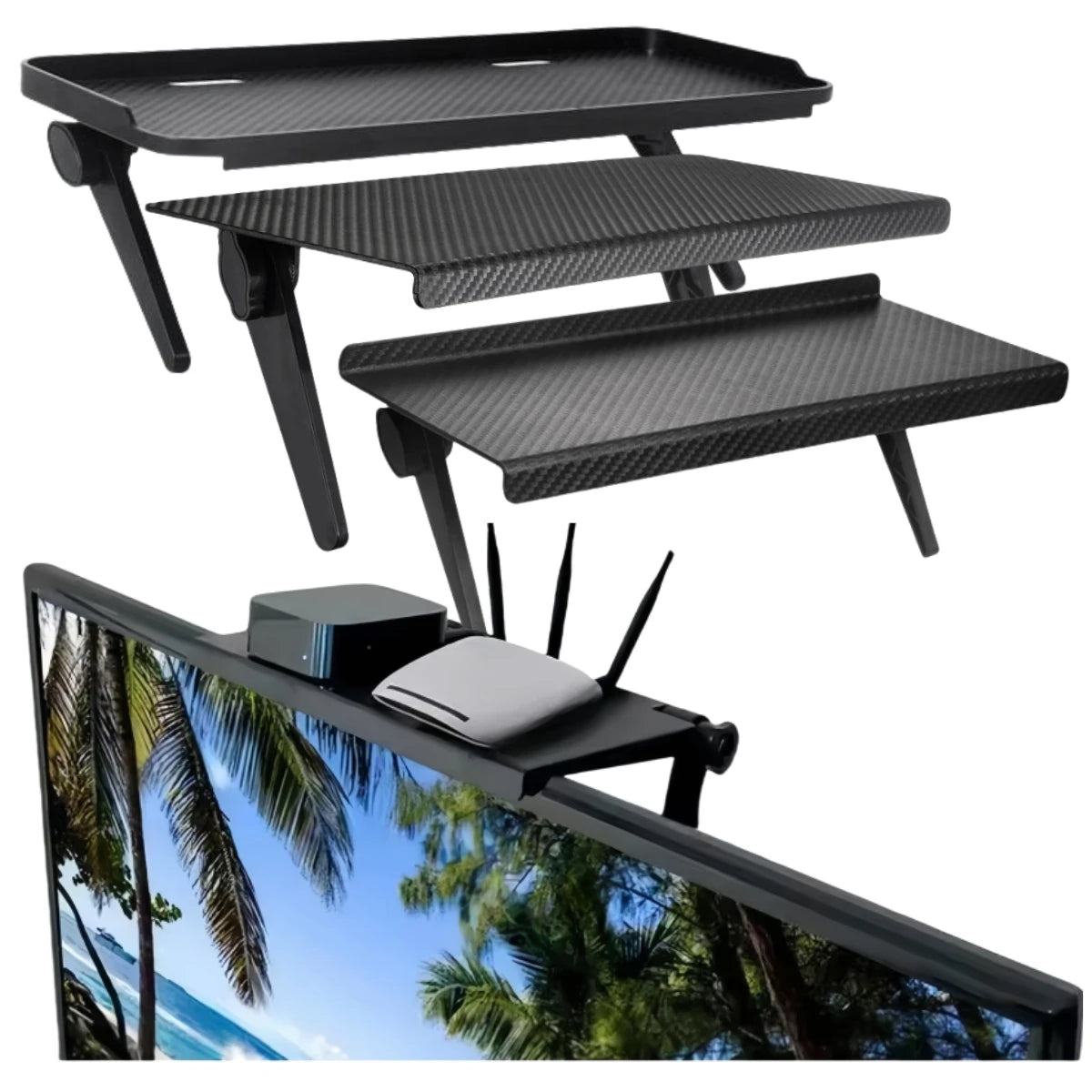 Computer and Tv Screen Storage Rack Wireless Router Set-top Box Rack No Perforated Storage Bracket Tool