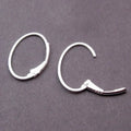 925 Real Silver Oval Hoop Earring Loop Jewelry Findings French Clasp Silver Leverback