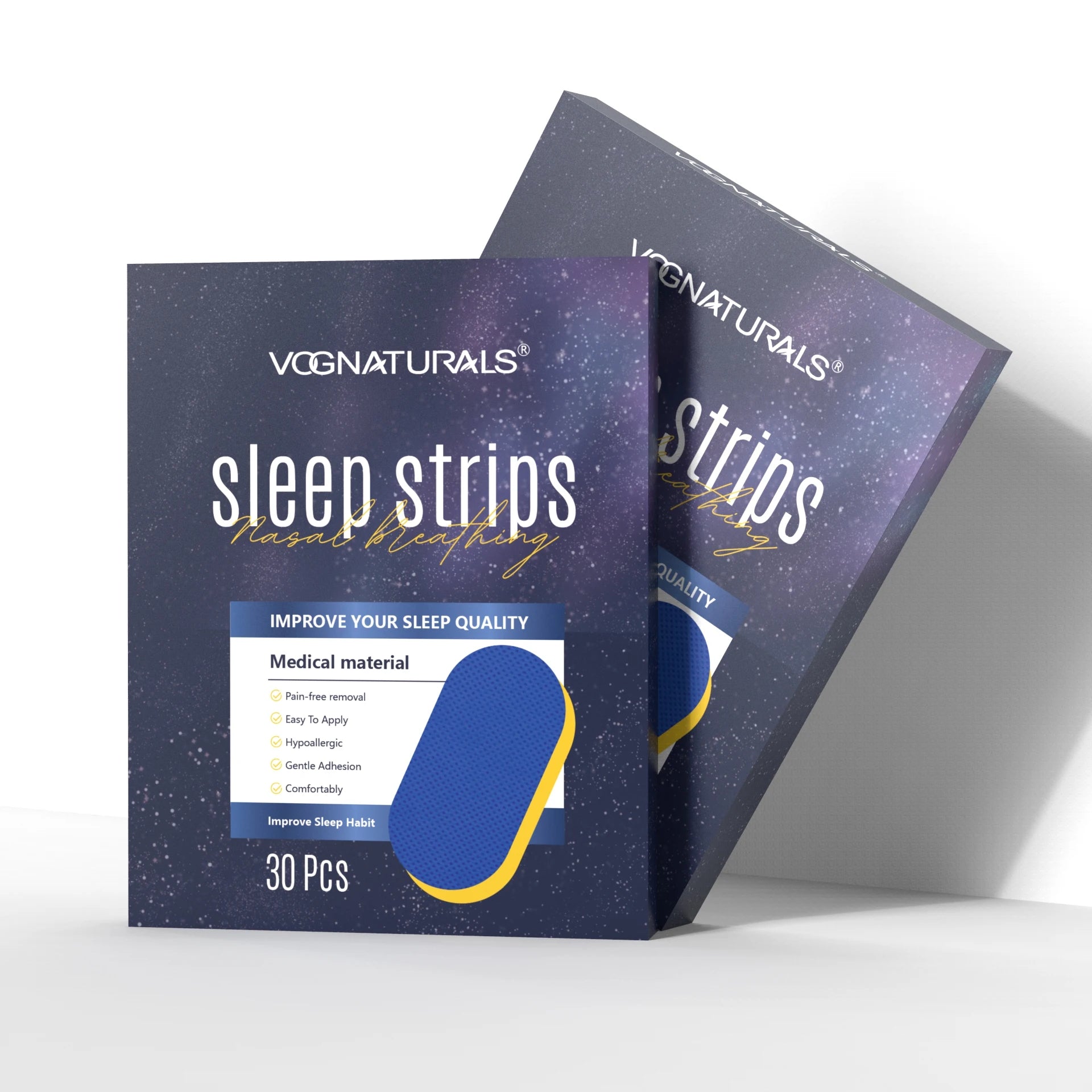Private Label 64Packs Sleep Mouth Strips Instant Snoring Relief Mouth Tape for Sleeping Mouth Strips