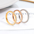 Wholesale Customized 14K Gold Plated Full Diamond Ring Titanium Steel Inlaid Zirconia Couple Full Star Ring for Women