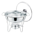 Stainless Steel Chefing Dish Hot Food Warmer Buffet Server Small Hotel Catering Divided Food Pan Round Chafing Dishes for Sale