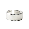 925 Sterling Silver Opening Ring for Women Wide Faceted Retro Ring Personalized Versatile Ring New Trend