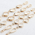 M824  Nickel Free Lobster Claw Clasp Copper  Hooks  Real 18K Gold Plated DIY Necklace Making Accessories 10pcs/lot
