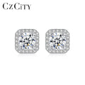 CZCITY Moissanite Diamond Stud Earing Woman 2026 Vintage Bridal 925 Silver Luxury Earring Charm for Jewelry Making