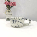 Fashion New Water Transfer Printing Effect Ceramic Coffee Milk Water Cup Porcelain Marble Mug