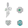 925 Sterling Silver Four-leaf Clover Pendant Charms Heart Shape Lucky Bead for Women Bracelet DIY Zircon Fine Jewelry