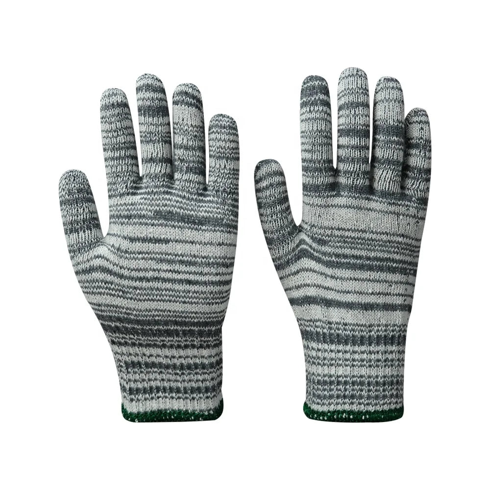 Industrial Cotton Gloves Heavy Duty Firm Grip Anti Slip Cotton Knit Working Gloves for Construction Gardening