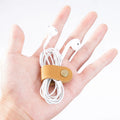 Crazy Horse Genuine Leather Earphones Winder Keeper Earbuds Organizer Portable USB Cable Holder