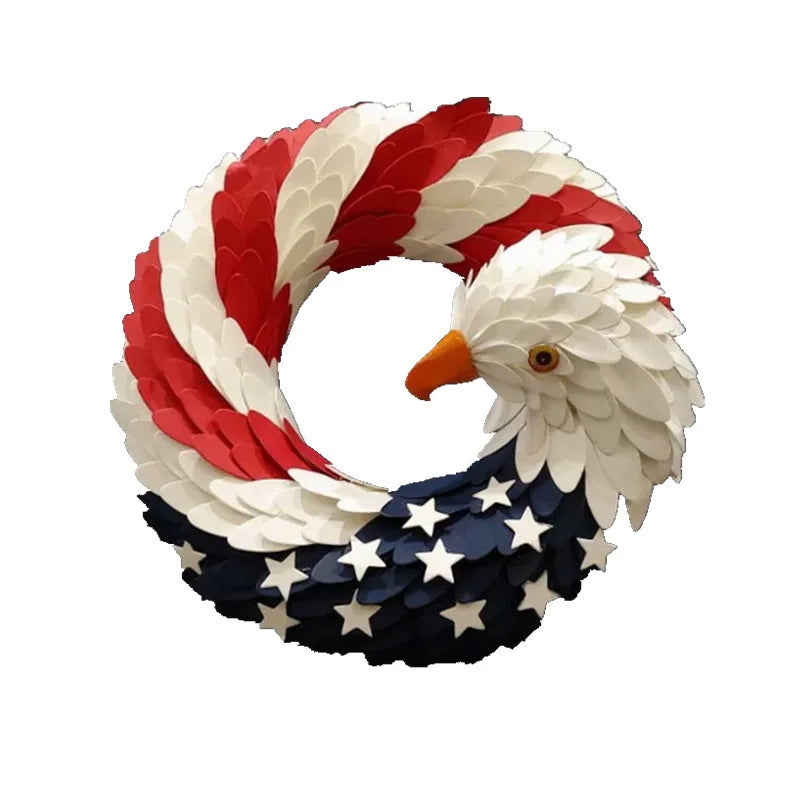 Independence Day 4th of July American Eagle Wreath Patriotic Handcrafted Hanging Wreaths Home Decoration