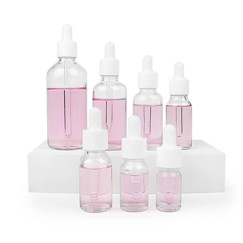 Transparent 5ml 10ml 15ml 30ml 50ml 100ml Essential Oil Glass Dropper Bottle