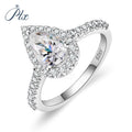Pear Shape halo Design 1 Carat Diamond VVS D Wholesale Price Wedding 925 Sterling Silver Moissanite Ring