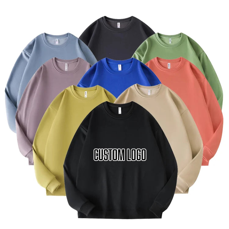 Digital Print Custom Hoodie Drop Shoulder Cotton Crewneck Pullover Sweatshirt Fashion Loose Fit Hoodies and Sweatshirts for Men
