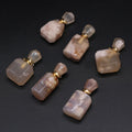 Hongzhuo Natural cherry blossoms agate perfume bottle custom crystal oil bottle pendant