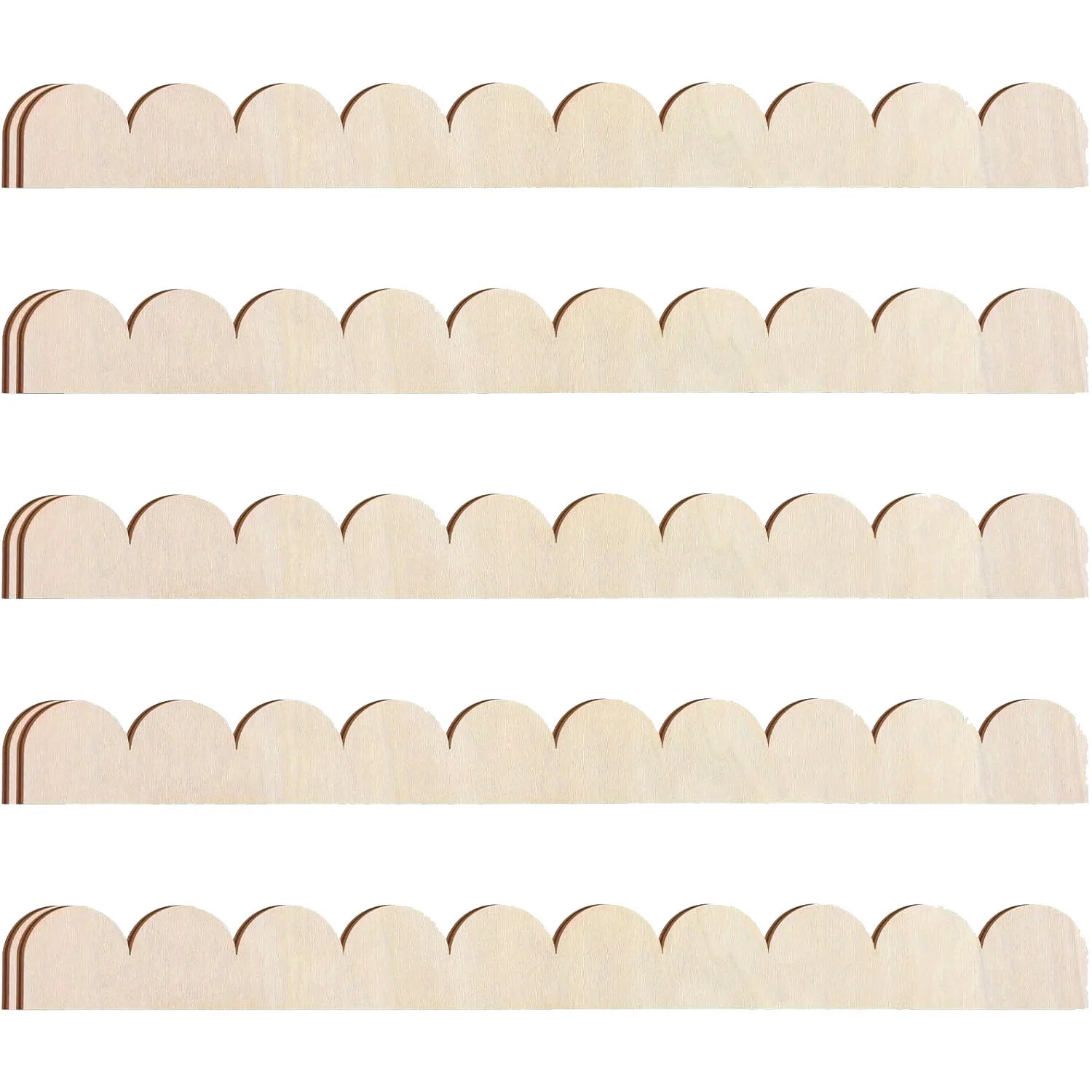Tailai 6PCS Decorative Wood Trim Scalloped Edge Wooden Molding Cute DIY Moulding Trims for Cabinet Window Shelf Door Wall